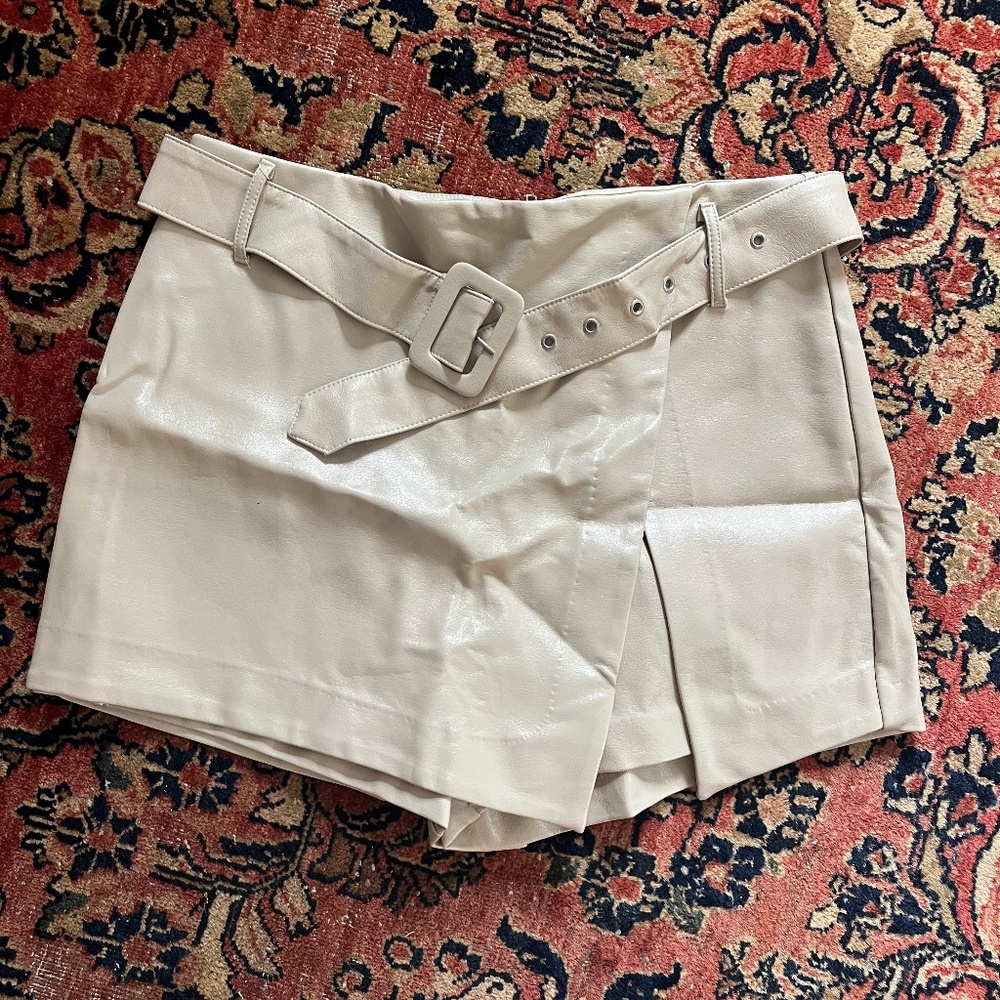Leather skort